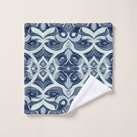 Een levendige grijze kleur stof print patroon ontw bad handdoek (Wasdoekje)