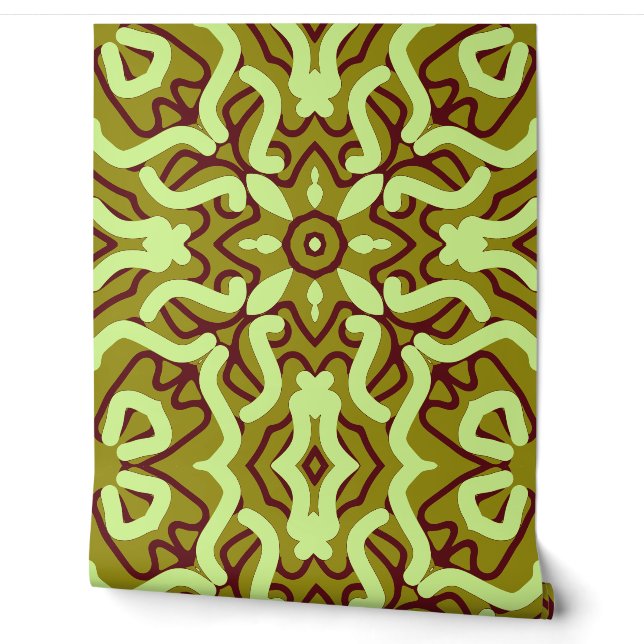 Een levendige groene kleur "Ratti_Creative_Arts" Behang (Afrollen)