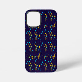 Een levendige iPhone-hoes met een donkerblauwe ach iPhone 12 Mini Hoesje
