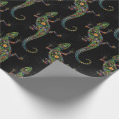 Een levendige, kleurrijke klimatologische gekko /  cadeaupapier (Hoek)