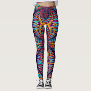 Een levendige kleurrijke "Ratti_Creative_Arts" Leg Leggings