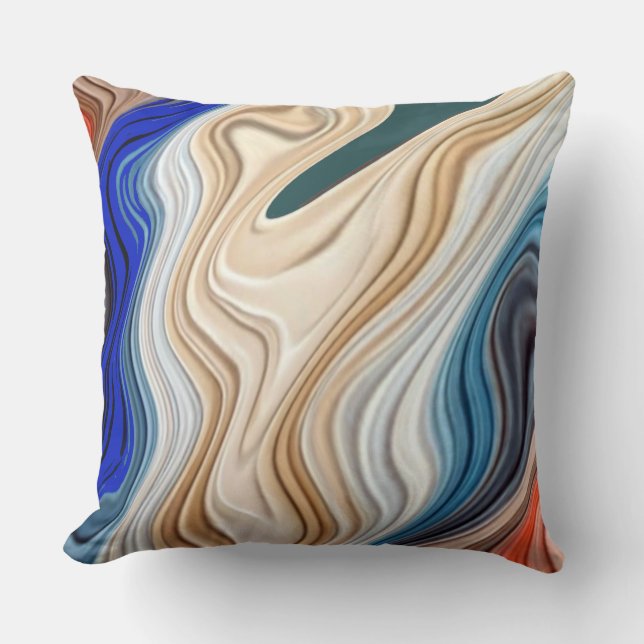 Een levendige kleurrijke stof groovy patroon gooie kussen (Voorkant)