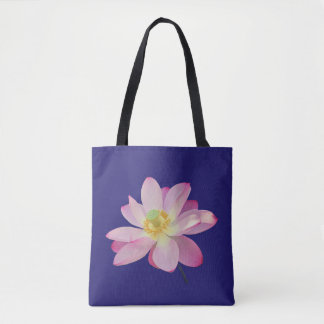 Een levendige lotusbloem tote bag