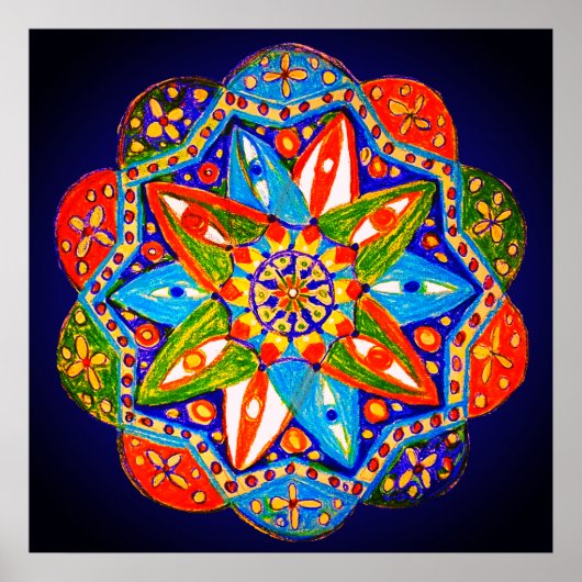 Een levendige mandala poster (Voorkant)