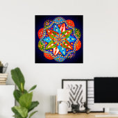 Een levendige mandala poster (Thuiskantoor)