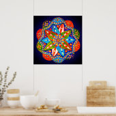Een levendige mandala poster (Keuken)