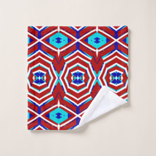 Een levendige multi-kleur stof print patroon ontwe bad handdoek