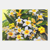 Een levendige opstelling van witte en gele plumeri inpakpapier vel (Voorkant)