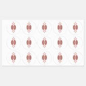 Een levendige rode afbeelding is voorzien van een  labels (Vel)