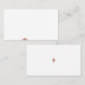 Een levendige rode afbeelding is voorzien van een  visitekaartje (Voorkant / Achterkant)