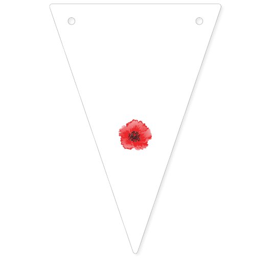 Een levendige rode klaproos met delicate bloemblaa vlaggetjes (Derde vlag)