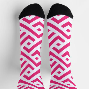 Een levendige roze kleur koel patroonontwerp sokken