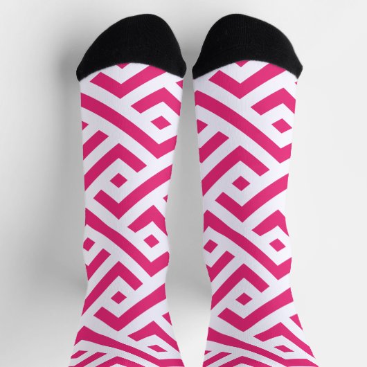 Een levendige roze kleur koel patroonontwerp sokken (Top)