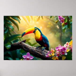 Een levendige Toekan Tropische Jungle Poster