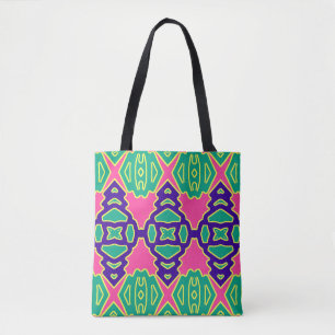 Een levendige trendy multicolor klassieke patroon tote bag