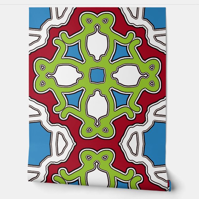 Een levendige veelkleurige "Ratti_Creative_Arts" Behang (Afrollen)