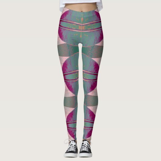 Een levendige veelkleurige stropdas-kleurstof "Rat Leggings (Voorkant)