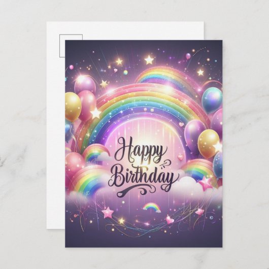 Een levendige verjaardagsviering Kaart" Briefkaart (Voorkant / Achterkant)