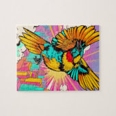 Een levendige vogel stijgt hoog legpuzzel (Horizontaal)