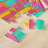 Een levendige vogel stijgt hoog legpuzzel (Zijkant)