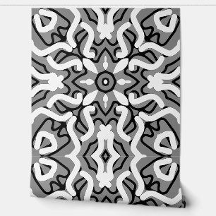 Een levendige witte & zwarte "Ratti_Creative_Arts" Behang