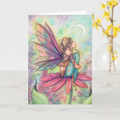 Een levendige World Fairy Art van Molly Harrison Kaart (Gele Bloem)