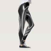 Een levendige zwart-wit "Ratti_Creative_Arts" Leggings (Rechts)