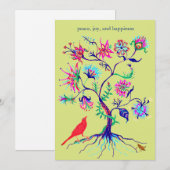 Een levensboom feestdagenkaart (Voorkant / Achterkant)