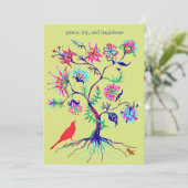 Een levensboom feestdagenkaart (Staand voorkant)