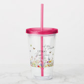 Een Levenslang Vlinders Bruidsfeest met Wilde Bloe Acryl Drinkbeker (Voorkant)