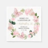 Een Levenslang Vlinders Roze Bruidsdouche Servet (Voorkant)