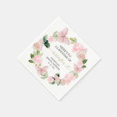 Een Levenslang Vlinders Roze Bruidsdouche Servet (Hoek)