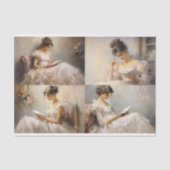 Een Lezende Meisje Collage 1 Decoupage Papier (Voorkant)