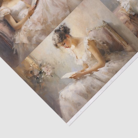 Een Lezende Meisje Collage 1 Decoupage Papier (Detail)