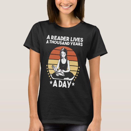 Een lezer leeft 100 jaar per dag 2 t-shirt (Voorkant)