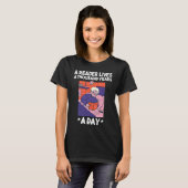 Een lezer leeft duizend jaar per dag t-shirt (Voorkant volledig)