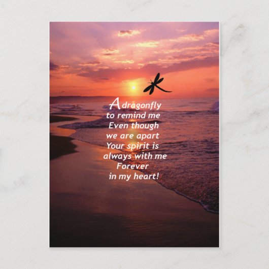 Een libel om me te herinneren briefkaart (Voorkant)