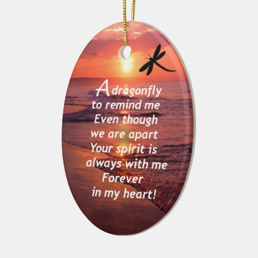 Een libel om me te herinneren keramisch ornament (Links)