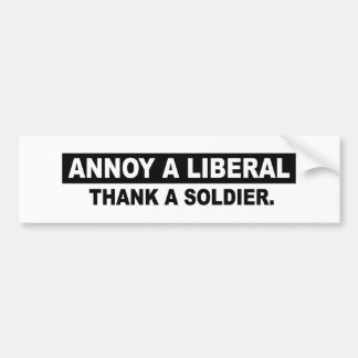 EEN LIBERAL. DANK EEN SOLDAAT BUMPERSTICKER