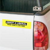 EEN LIBERAL. WERK HARD EN LEVEN VRIJ BUMPERSTICKER (Op Truck)