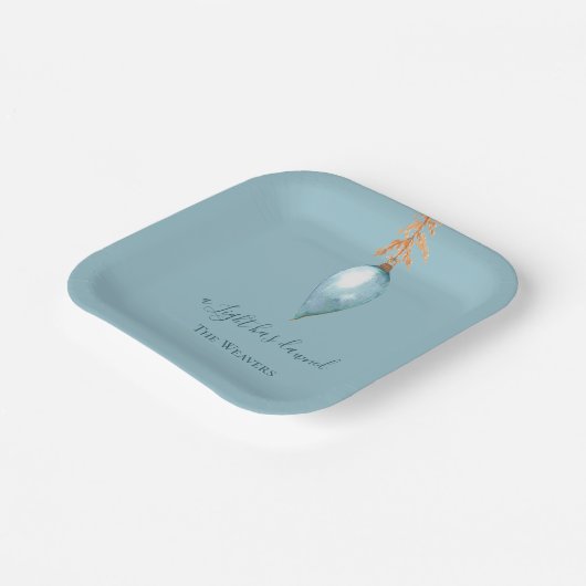 Een licht heeft de Waterverf Christelijk kerstmis Papieren Bordje (Gebogen)