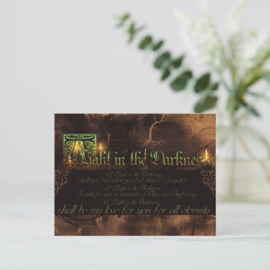 Een licht in de duisternis briefkaart (Staand voorkant)