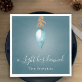Een licht is aangebroken | Blue Waterverf Christma Servet
