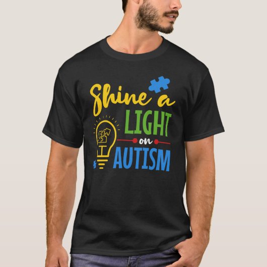 Een licht op autisme pa Birthday T-shirt (Voorkant)