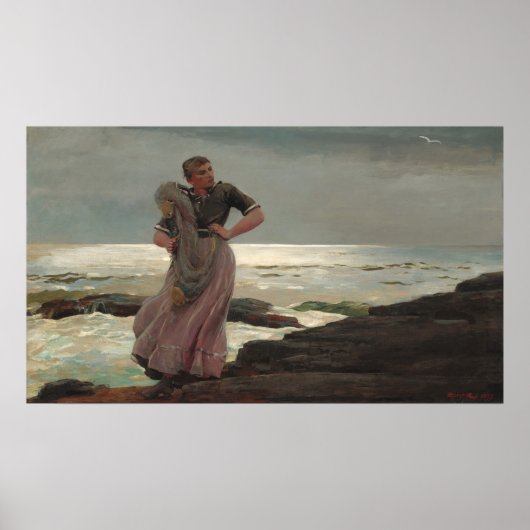 Een licht op het Zee - Winslow Homer Fine Art Post Poster (Voorkant)