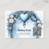Een lichtblauwe boog met florale accenten, informatiekaartje (Voorkant)