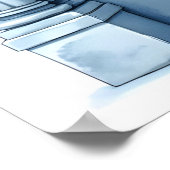 Een lichtblauwe boog met florale accenten, poster (Hoek)