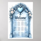 Een lichtblauwe boog met florale accenten, poster (Voorkant)