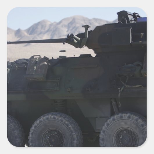 Een lichte gepantserde brand vierkante sticker (Voorkant)