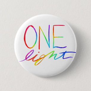 Eén lichte Inspirerend regenboogwoorden in Buttonn Ronde Button 5,7 Cm